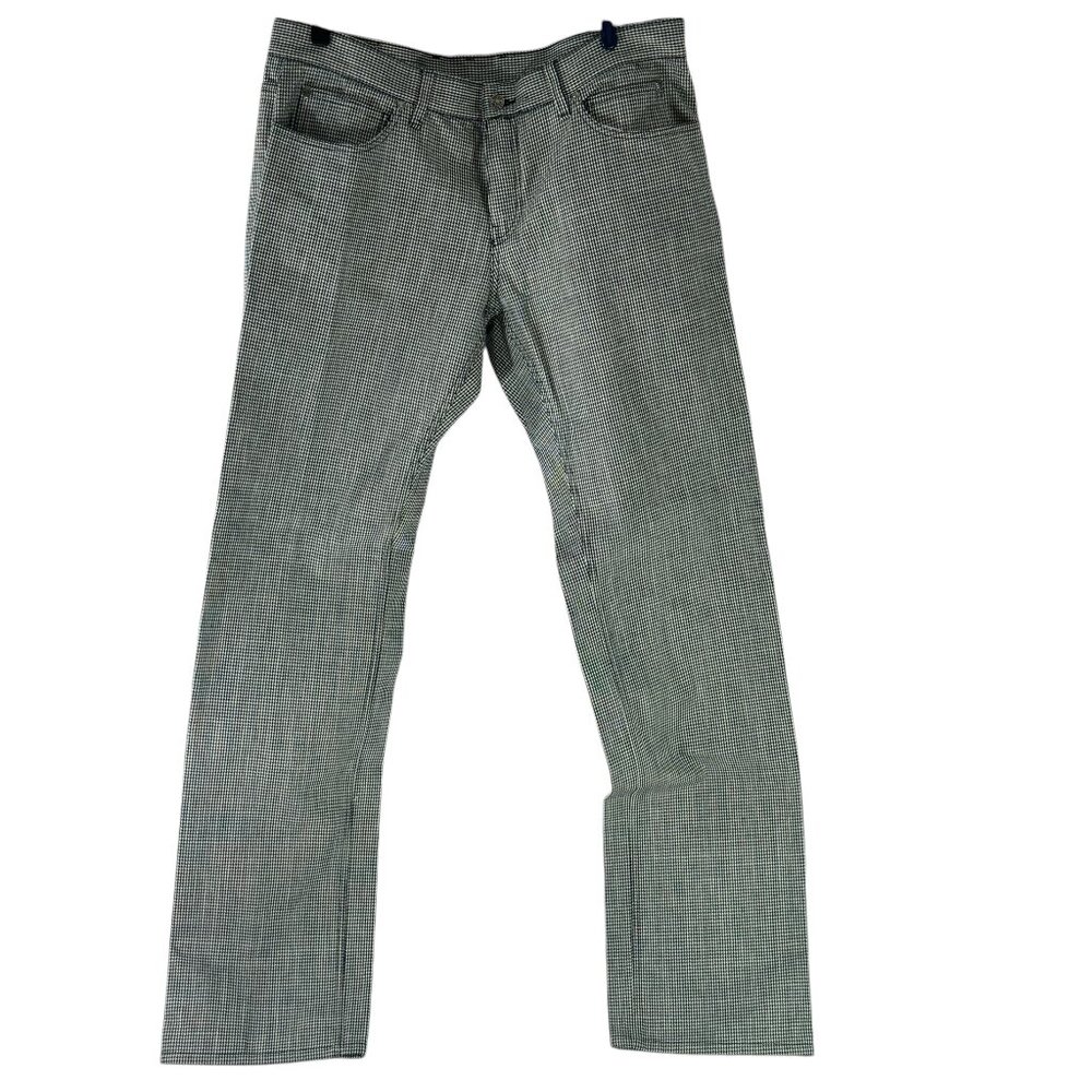 GUCCI Black/White Gingham Pattern Men Pants Made in Italy Marked as 56 IT